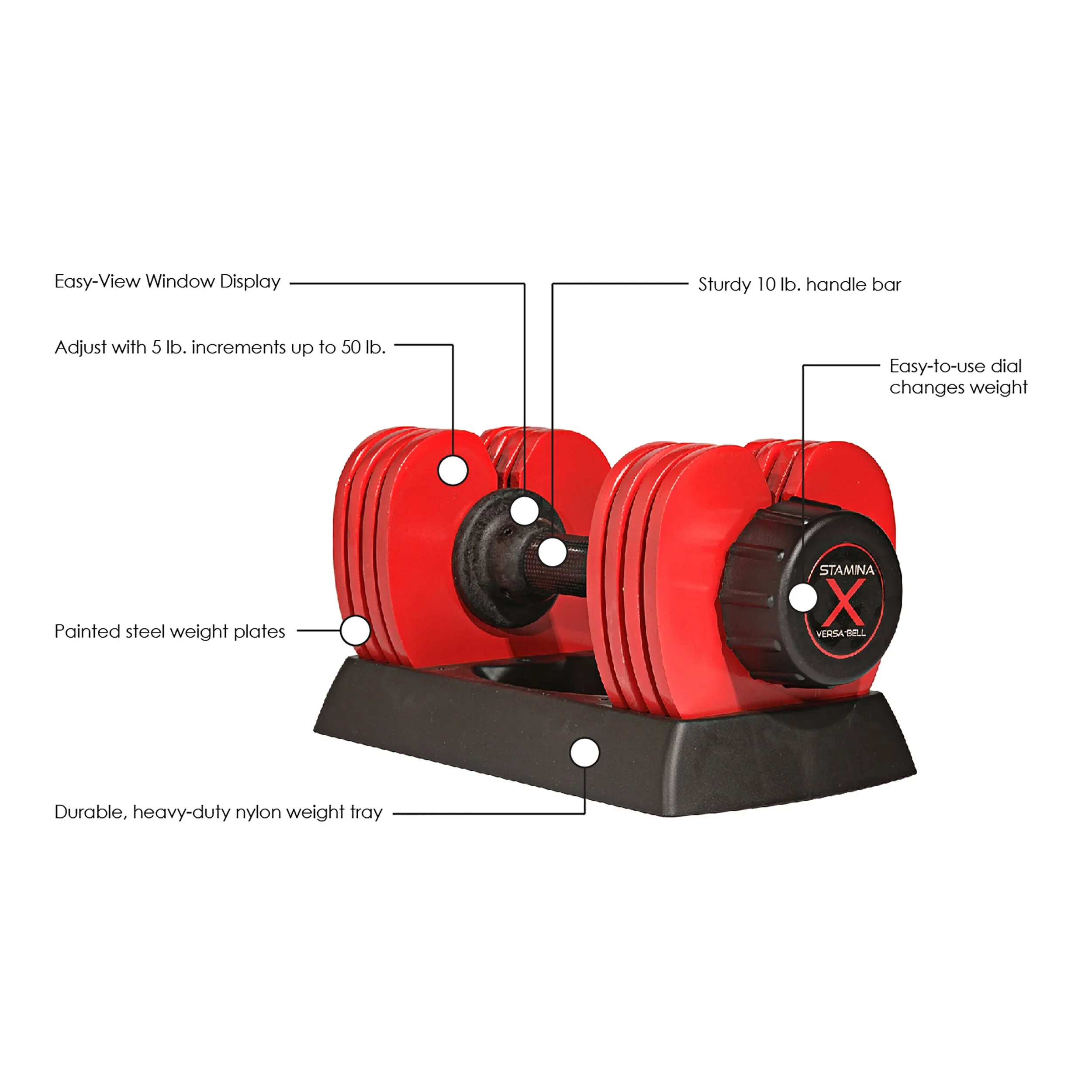 Stamina X 50 lb. Versa-Bell Dumbbell - Image 3